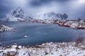 Traditional Norwegian Reine Village At One of The Harbours of Lofoten