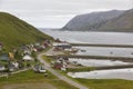 Traditional Norwegian village on the fjord Royalty Free Stock Photo