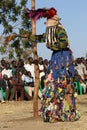 Traditional Nyau dancer with face mask