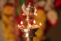 Traditional Oil Lamp with Flame Royalty Free Stock Photo