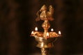 Traditional Oil Lamp with Flame Royalty Free Stock Photo