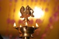 Traditional Oil Lamp with Flame Royalty Free Stock Photo