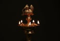 Traditional Oil Lamp with Flame Royalty Free Stock Photo