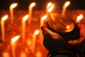 traditional oil lamps lit at the night during diwali or deepavali celebration, this festival also known as festival of lights