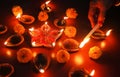 traditional oil lamps lit at the night during diwali or deepavali celebration, this festival also known as festival of lights