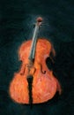 Traditional Oil Painting of Cello With Nice Shading of Light and Texture