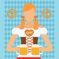 Traditional Oktoberfest woman icon