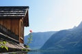 Traditional old austrian wooden house in Hallstatt, Austria. Royalty Free Stock Photo