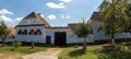 Traditional old blue painted saxon house, Transylvania, Romania Royalty Free Stock Photo