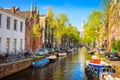 Traditional old buildings in Amsterdam, Netherland