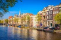 Traditional old buildings in Amsterdam, Netherland