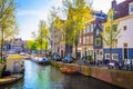 Traditional old buildings in Amsterdam, Netherland