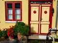 Traditional old classic decorative style Danish house home Aero Island, South Funen, Denmark Royalty Free Stock Photo