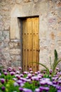 Traditional old door in the historic village Valldemosa in Majorca Royalty Free Stock Photo