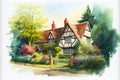 Traditional old English cottage house