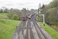 Traditional old english railway station in rural setting Royalty Free Stock Photo