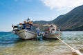 Traditional old Greek fishing boats Royalty Free Stock Photo