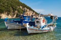 Traditional old Greek fishing boats Royalty Free Stock Photo