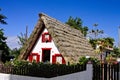 A traditional old house of Santana with a thatched roof Madeira, Portugal Royalty Free Stock Photo