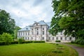 Traditional old manor house on the countryside. One of the oldest properties of the Livonian Order in Zemgale. Royalty Free Stock Photo