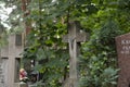 Traditional old polish cemetery, eastern europe cemetery