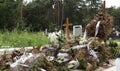 Traditional old polish cemetery, eastern europe cemetery