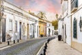 Traditional old Portuguese houses in old town of Faro, Algarve, Portugal Royalty Free Stock Photo