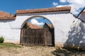Traditional old saxon house gate, Transylvania, Romania Royalty Free Stock Photo