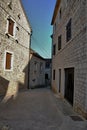 TRADITIONAL OLD STONE HOUSES. VRBOSKA, HVAR ISLAND