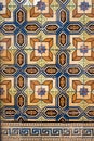 Traditional old tiles wall on the street Portuguese painted tin-glazed, azulejos ceramic tilework. Porto, Portugal. Royalty Free Stock Photo