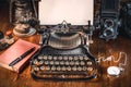 Vintage photography still life with typewriter. Royalty Free Stock Photo