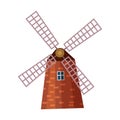 Traditional old windmill building icon