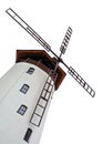 Traditional old windmill on white Royalty Free Stock Photo