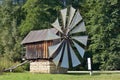 Traditional old windmills in Astra Museum Royalty Free Stock Photo