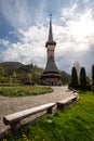 Traditional old wood church from Romania , Maramures county Royalty Free Stock Photo