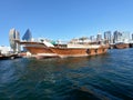 Traditional and Old Wooden Fishing Boat Parked in Bay Creek