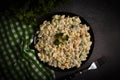 Traditional olivier salad menu rustic food appetizer a dish preparation garnish