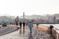 Traditional Omani architecture. Old Town of Muscat along Mutrah Corniche at sunset time. Oman. Arabian Peninsula.