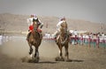 Traditional omani horse race Royalty Free Stock Photo