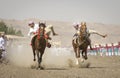 Traditional omani horse race Royalty Free Stock Photo