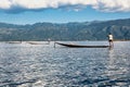 Traditional one Leg Fisher on Inle Lake in Mayanmar, former Burma Royalty Free Stock Photo