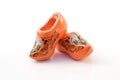 Traditional orange dutch clogs Royalty Free Stock Photo