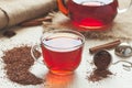 Traditional organic rooibos tea in rustic style Royalty Free Stock Photo