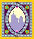 Traditional Oriental mosque frame. Arabic, Islamic pattern. Vector illustration Royalty Free Stock Photo