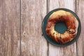 Traditional oriental pastries turkish bagels with black cumin