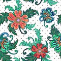 Traditional oriental seamless paisley pattern. Vector. Royalty Free Stock Photo