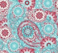 Traditional oriental seamless paisley pattern. Vintage flowers background. Decorative ornament backdrop for fabric, textile, Royalty Free Stock Photo