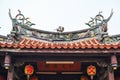 Traditional oriental temple with beautiful decoration in Taiwan