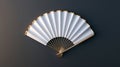 Traditional oriental white and gold collection asian geisha foldable decor, realistic 3D modern mockup of a Chinese hand