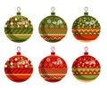 Traditional ornament patchwork xmas bubbles